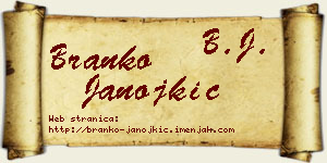 Branko Janojkić vizit kartica